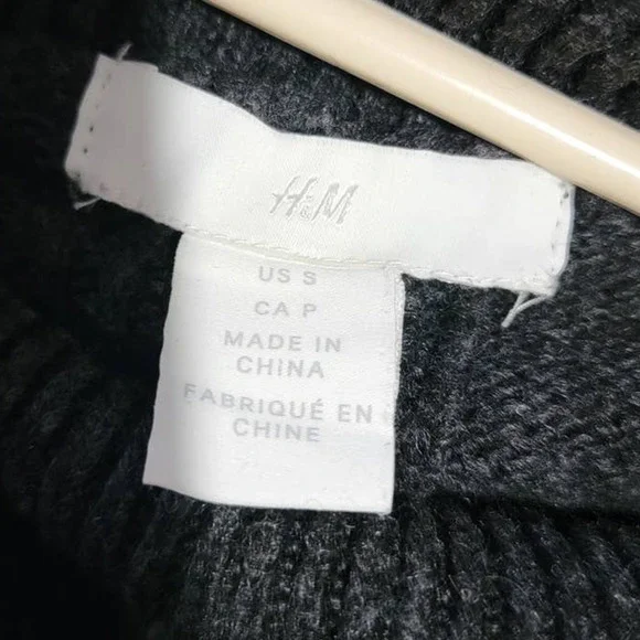 H&M Dark Grey Long sleeve Turtleneck Sweater Size Medium - Picture 5 of 8